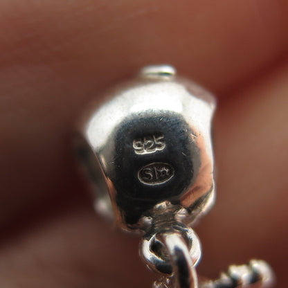 REFLECTION BEADS 925 Sterling Silver Enamel #1 Teacher Apple Slide Dangle Charm