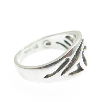 925 Sterling Silver Vintage Yin Yang Modernist Ring Size 6.25