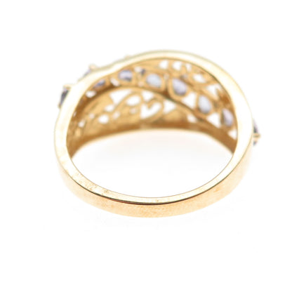 Chuck Clemency 925 Sterling Silver Gold Plated Real Tanzanite Ring Size 8.25
