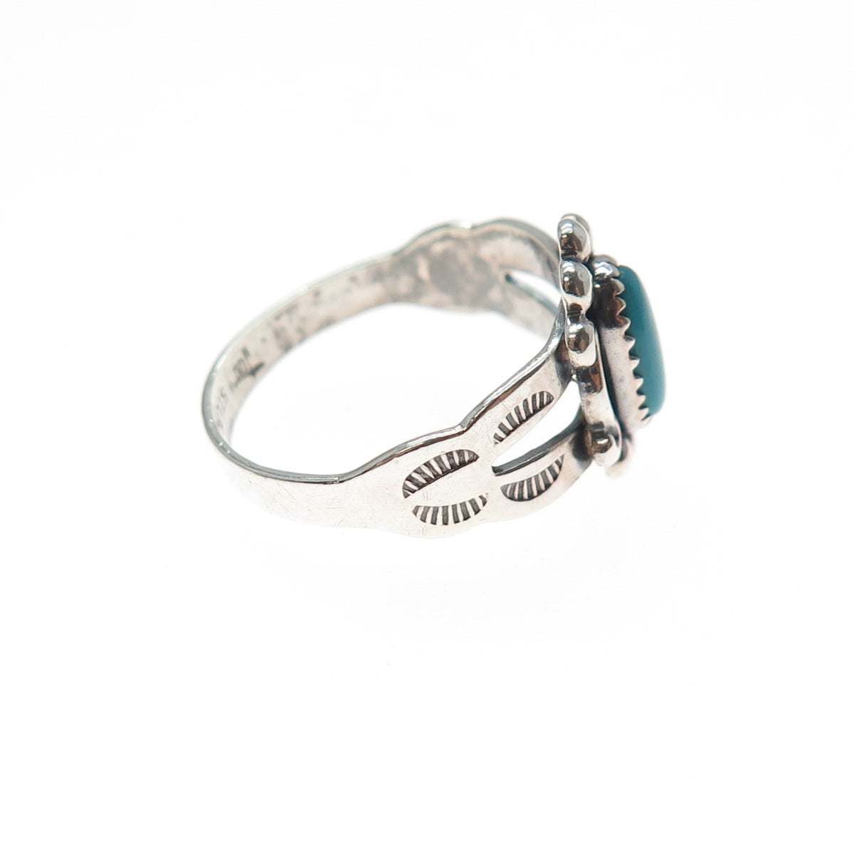 BELL TRADING Old Pawn 925 Sterling Silver Vintage Turquoise Ring Size 4.5