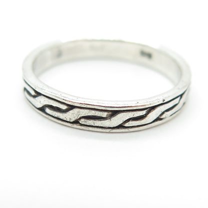 925 Sterling Silver Vintage Braided Stackable Band Ring Size 7.25