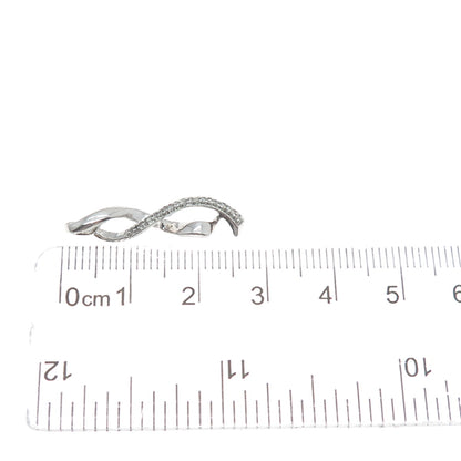 JANE SEYMOUR 925 Sterling Silver Real Round-Cut Diamond Twisted Charm Pendant