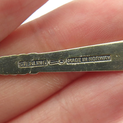 NILS HANSEN 925 Sterling Silver Gold Plated Vintage Norway Enamel Coffee Spoon