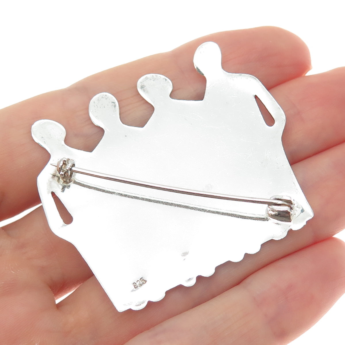 925 Sterling Silver Vintage Modernist Women's Power Pin Brooch