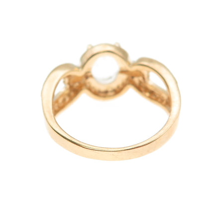 DBJ Dee Berkle Sterling Silver Gold Plated Real Oval-Cut White Topaz Ring Size 9