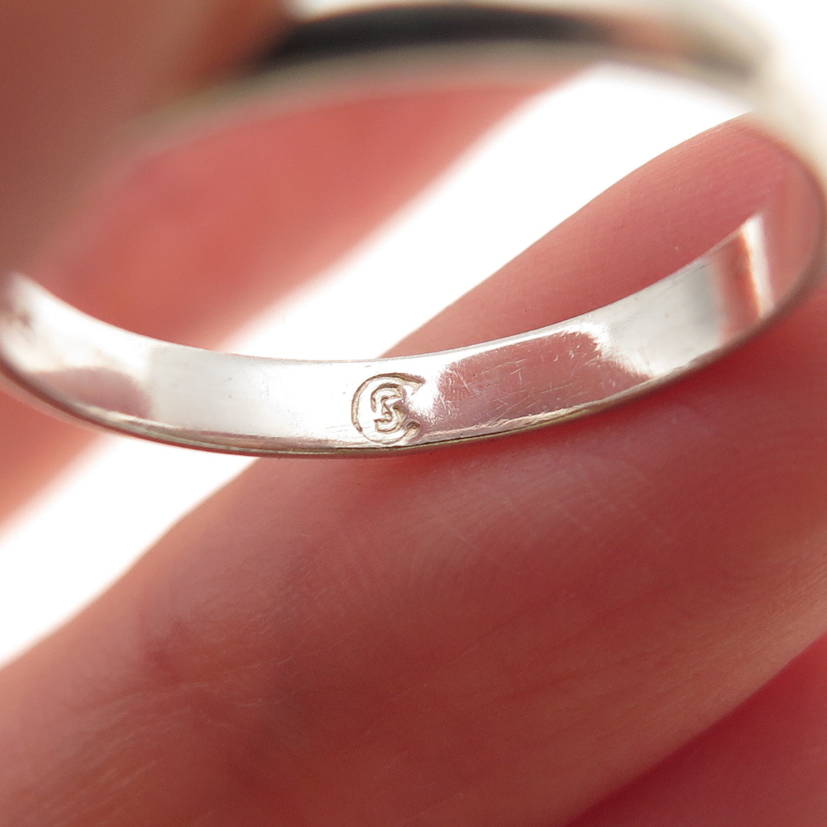 925 Sterling Silver Vintage Classic Wedding Band Ring Size 7.75
