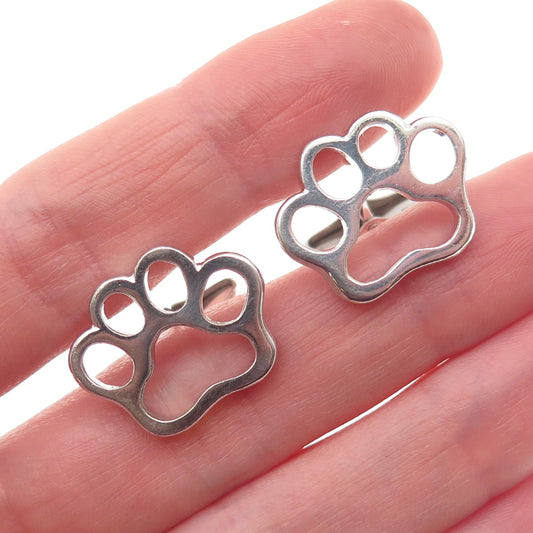 JULINA 925 Sterling Silver Vintage Dog Paw Cufflinks