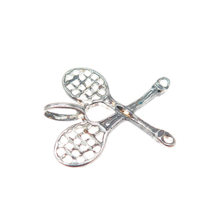 LISA LEE CREATIONS 925 Sterling Silver Vintage Tennis Rackets Minimalist Pendant