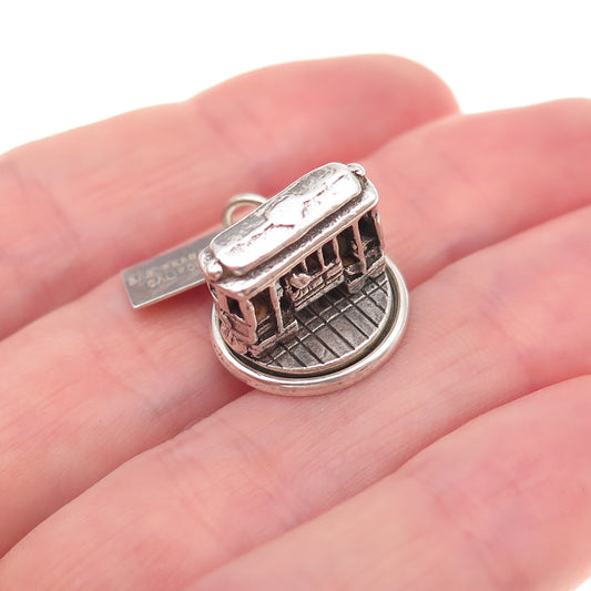 Bell Trading Post Sterling Silver Antique Art Deco SF Cable Car Charm Pendant