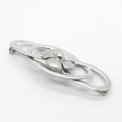 925 Sterling Silver Vintage Floral Pin Brooch