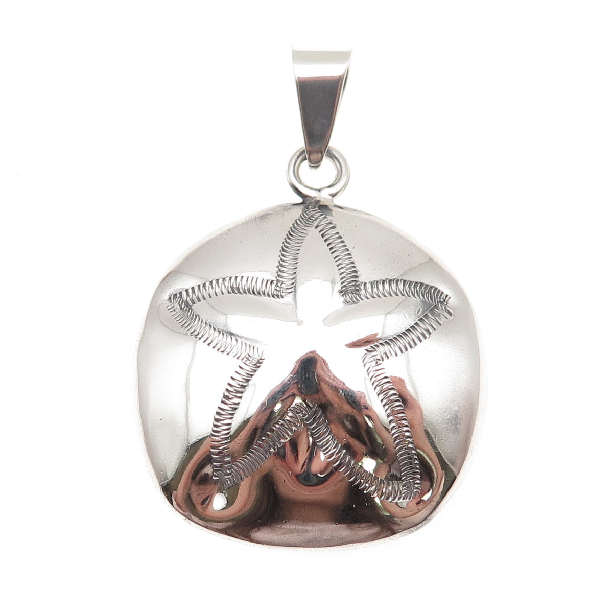 ATI Annika Witt 925 Sterling Silver Vintage Mexico Dollar Sand Oxidized Pendant