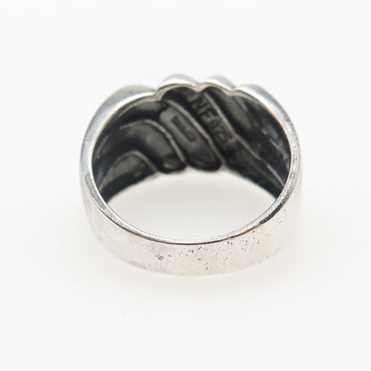 CHAPAL ZENRAY 925 Sterling Silver Vintage Modernist Oxidized Ring Size 9