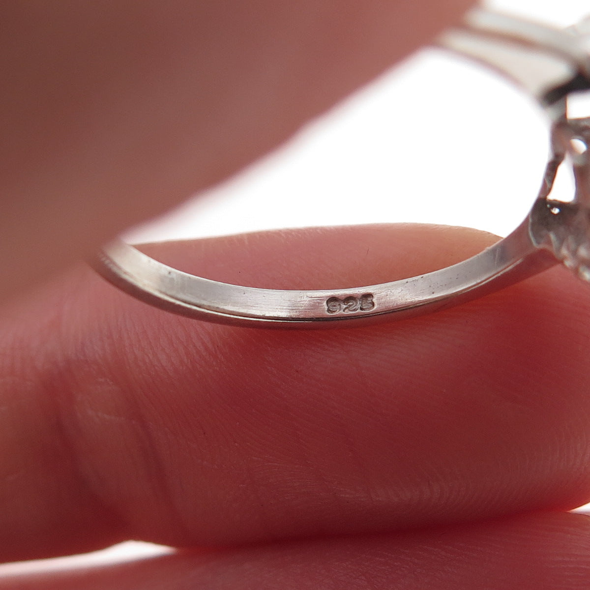 Chuck Clemency 925 Sterling Silver Round-Cut C Z Ring Size 8