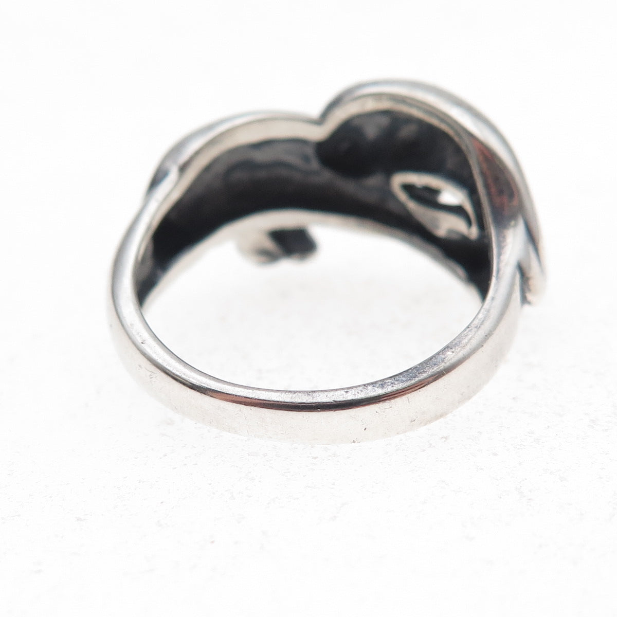 Kabana 925 Sterling Silver Vintage Sea Lion Couple Oxidized Ring Size 7