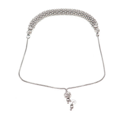 Han 925 Sterling Silver Popcorn & Box Link Adjustable Bolo Bracelet 7-9.5"