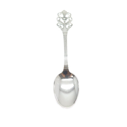 THORVALD MARTHINSEN 830S Silver Vintage Norway Viking Flower Coffee Spoon #220
