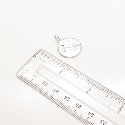 925 Sterling Silver Vintage Judge's Hammer Charm Pendant