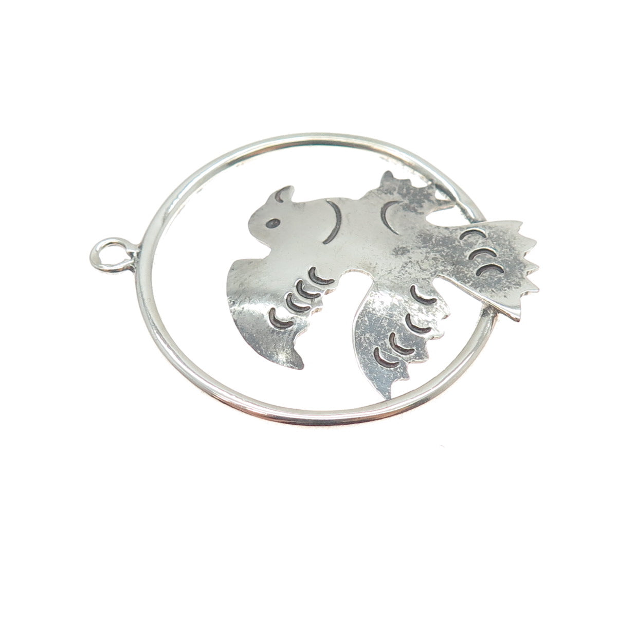 925 Sterling Silver Vintage Mexico Eagle Bird Oxidized Charm Pendant