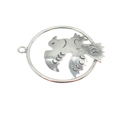 925 Sterling Silver Vintage Mexico Eagle Bird Oxidized Charm Pendant