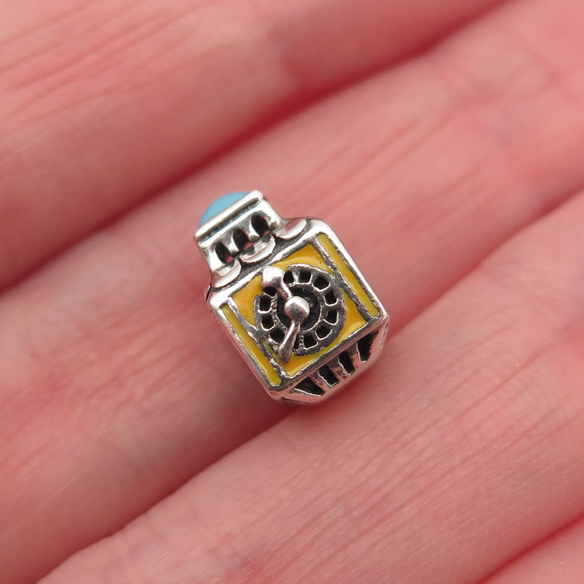 Chamilia 925 Sterling Silver Enamel It's a Small World Slide Bead Charm