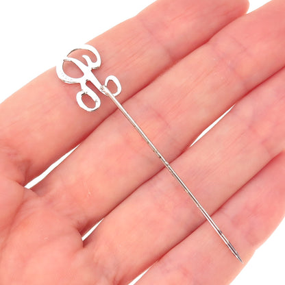 Beau 925 Sterling Silver Antique Art Deco Letter R Initial Lapel Pin