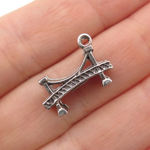 BEAU 925 Sterling Silver Vintage St. Lawrence Seaway Bridge Mini 3D Pendant