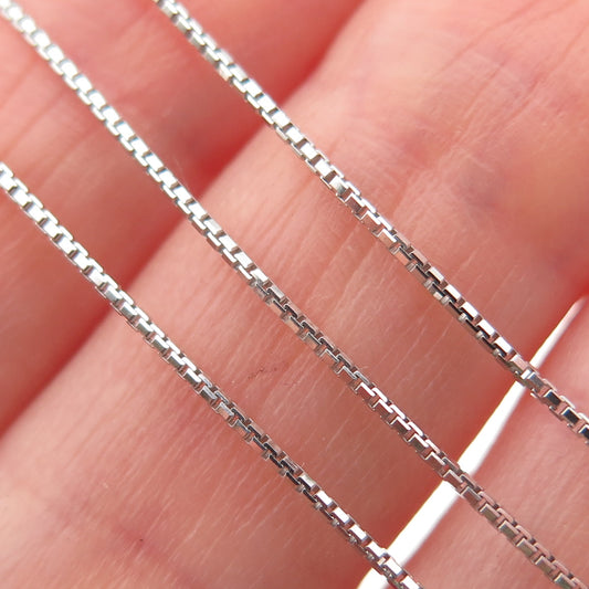 925 Sterling Silver Italy Box Chain Necklace 16"