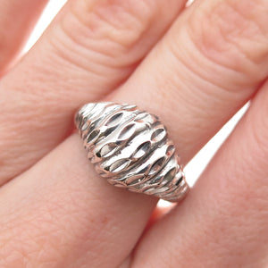 925 Sterling Silver Vintage Modernist Oxidized Dome Ring Size 7