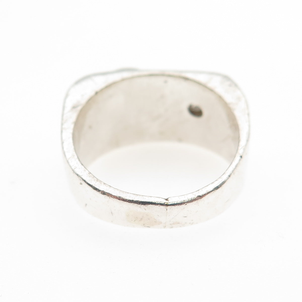 925 Sterling Silver Antique Art Deco Real Diamond & Star Ruby Ring Size 5.5