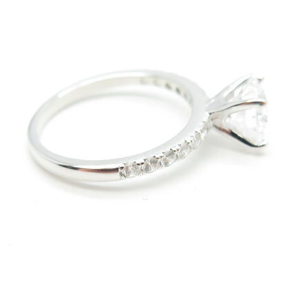 HAN 925 Sterling Silver Round-Cut Shaped C Z Engagement Ring Size 7