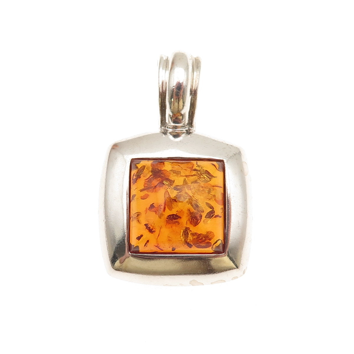ESPO Joseph Esposito 925 Sterling Silver Vintage Real Amber Charm Pendant