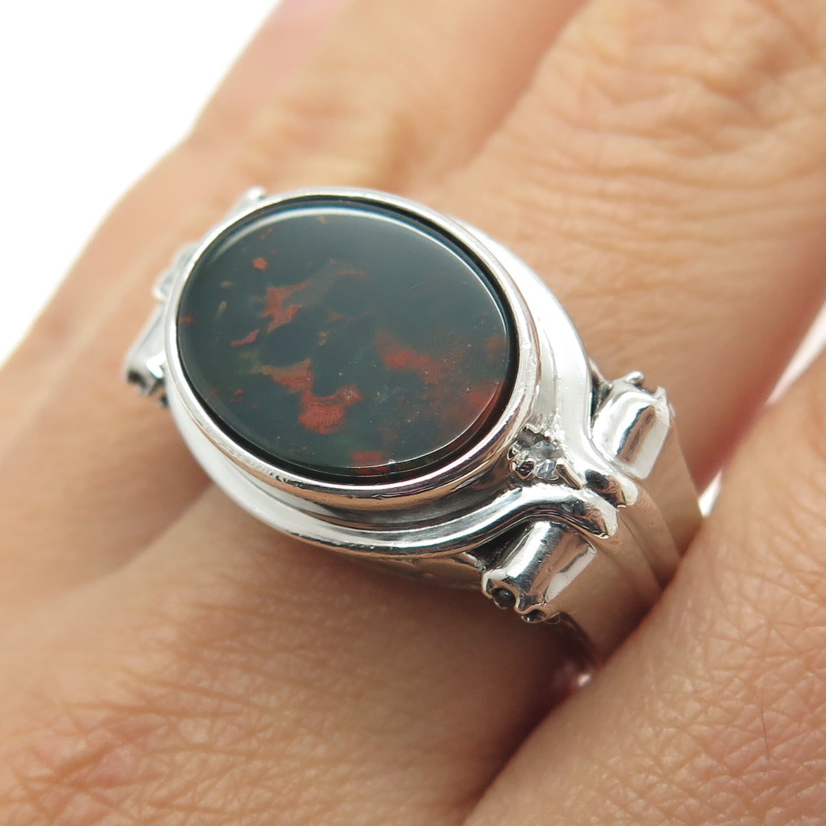 MICHAEL VALITUTTI Gems En Vogue Sterling Bloodstone Topaz Garnet Ring Size 10.25