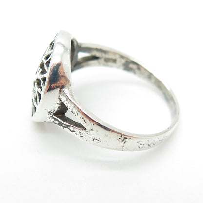 925 Sterling Silver Vintage Tree of Life Ring Size 8.75