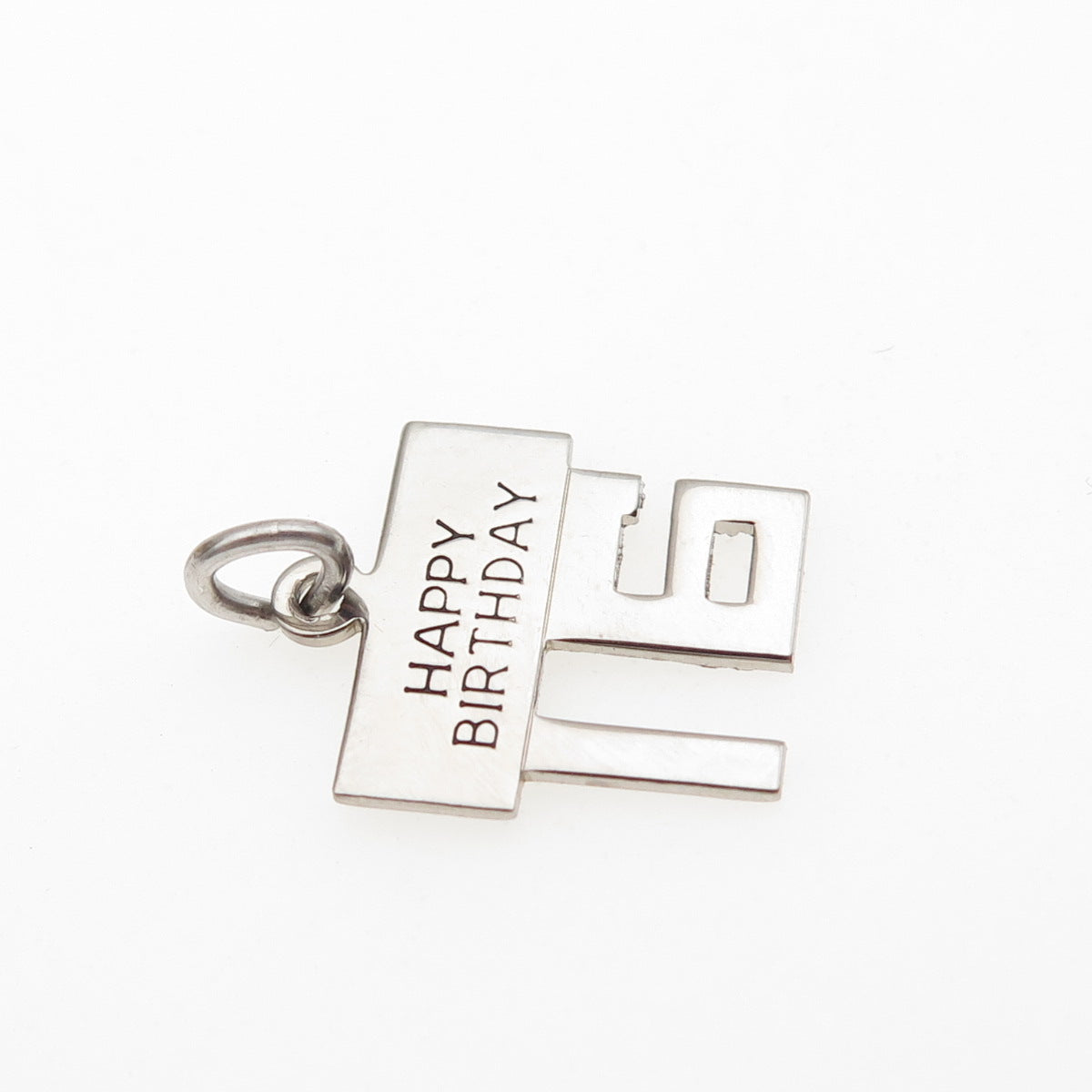WELLS 925 Sterling Silver Vintage Happy 16 Birthday Mini Charm Pendant
