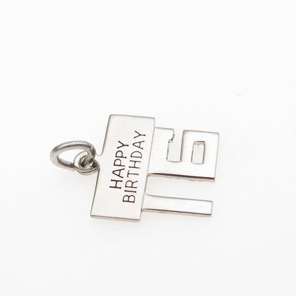 WELLS 925 Sterling Silver Vintage Happy 16 Birthday Mini Charm Pendant