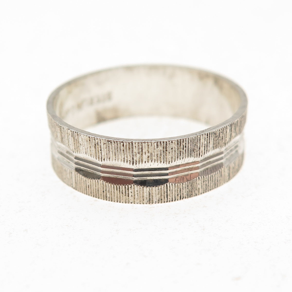 McGrath Hamin 925 Sterling Silver Vintage Textured Band Ring Size 7.75