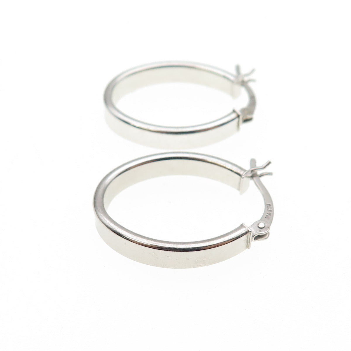 925 Sterling Silver Oval Hoop Earrings