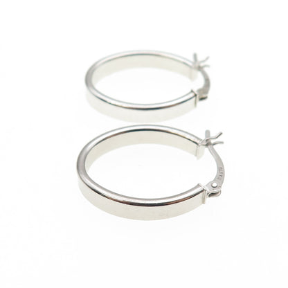 925 Sterling Silver Oval Hoop Earrings