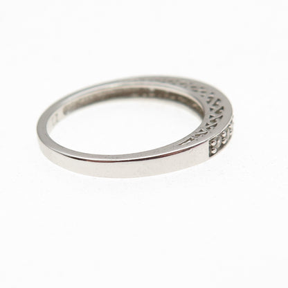 925 Sterling Silver Round-Cut C Z Half Eternity Band Ring Size 7.25