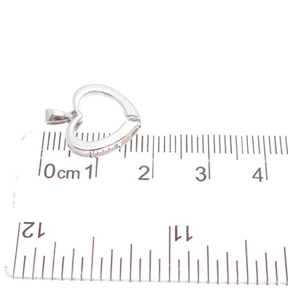 ROSS SIMONS 925 Sterling Silver Real Diamond Heart Minimalist Charm Pendant