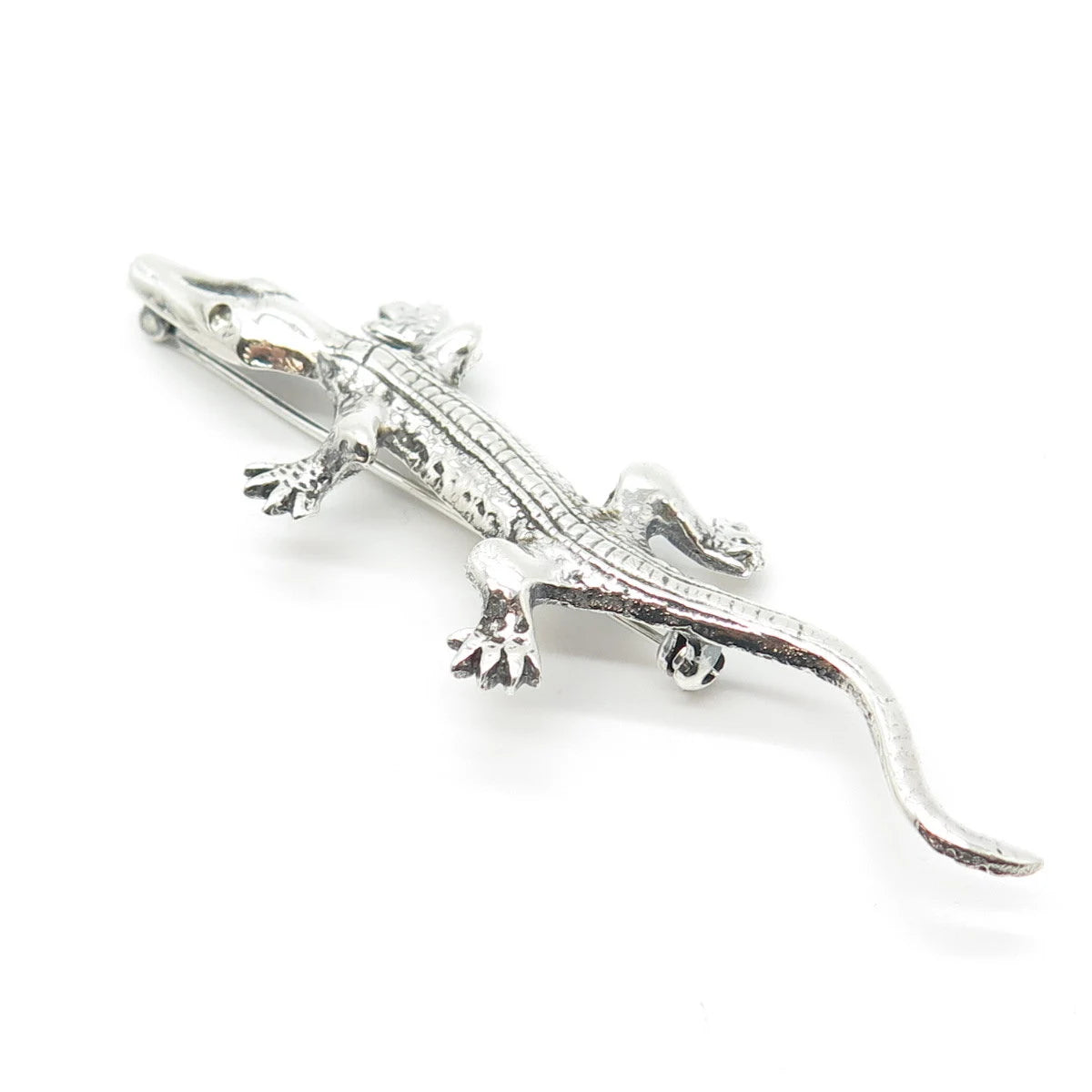 925 Sterling Silver Vintage Lizard Pin Brooch