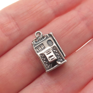 Old Pawn 925 Sterling Silver Vintage Slot Machine Casino 3D Mini Charm Pendant