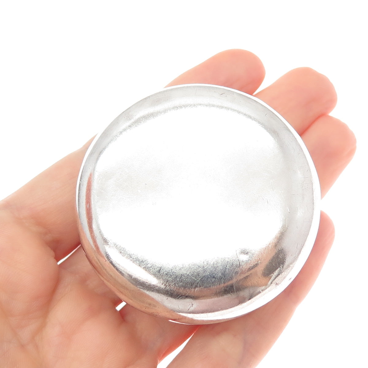 925 Sterling Silver Antique Art Deco Engraved Monogram Pill / Snuff Box