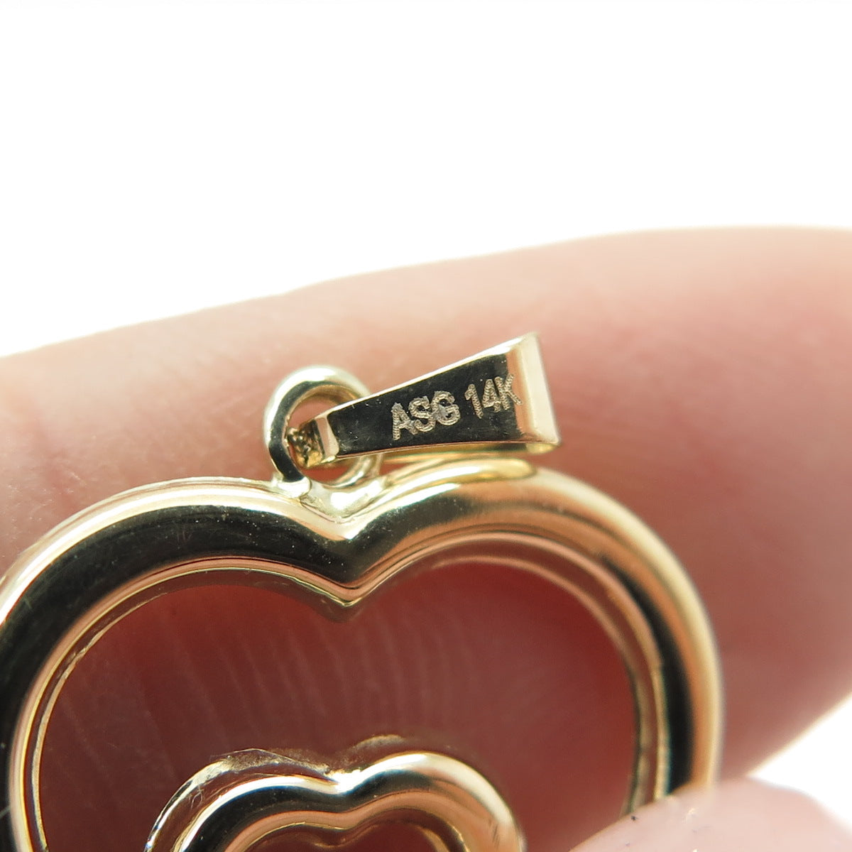 14K Yellow Gold Heart Key Charm Pendant