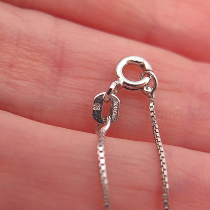 925 Sterling Silver Open Heart Box Chain Necklace 18"