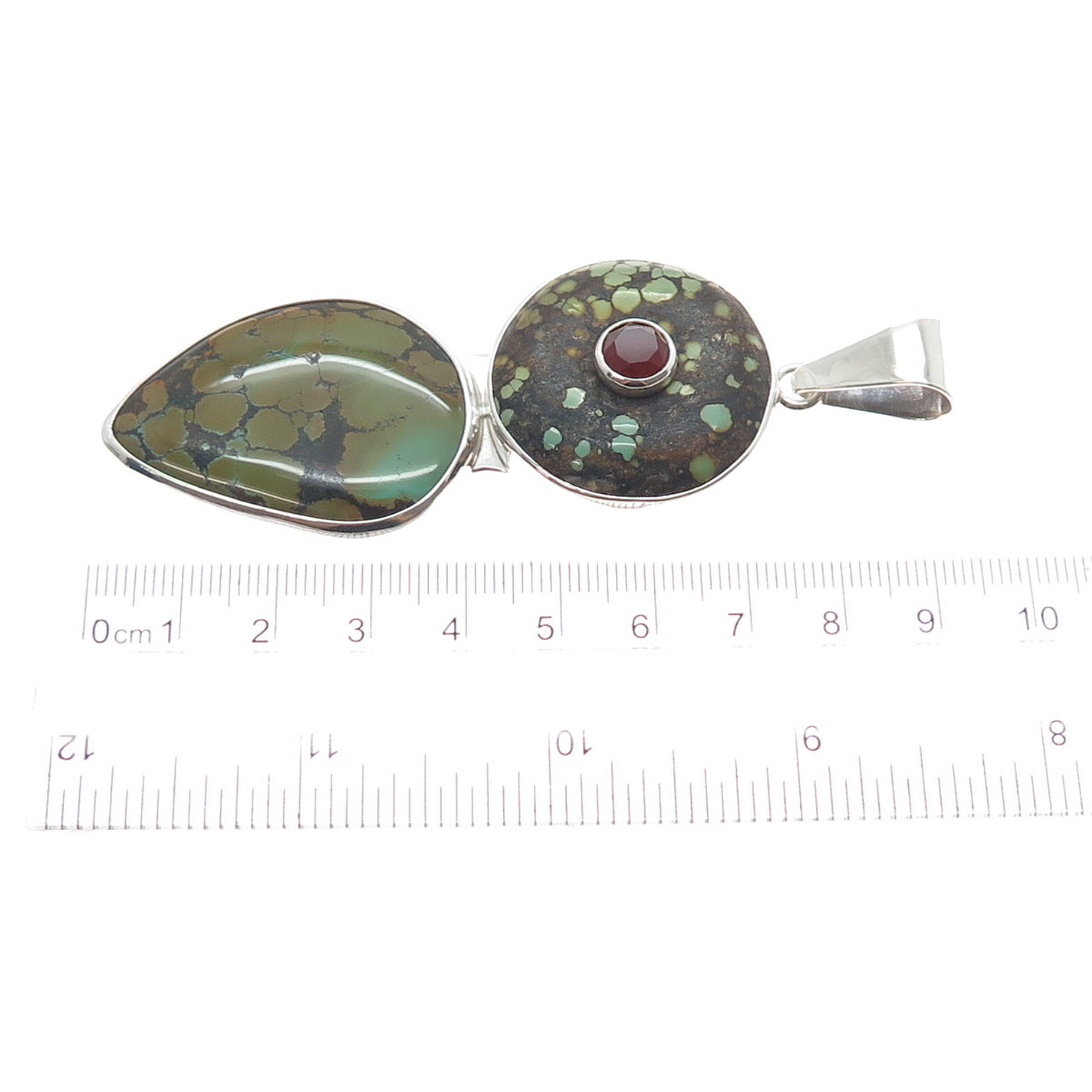 MICHAEL SCHMALTZ ALGONQUIN Old Pawn 925 Sterling Carnelian & Turquoise Pendant