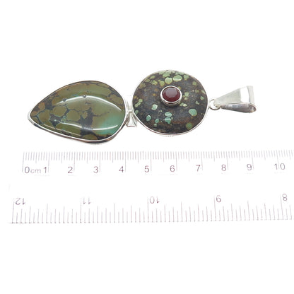 MICHAEL SCHMALTZ ALGONQUIN Old Pawn 925 Sterling Carnelian & Turquoise Pendant