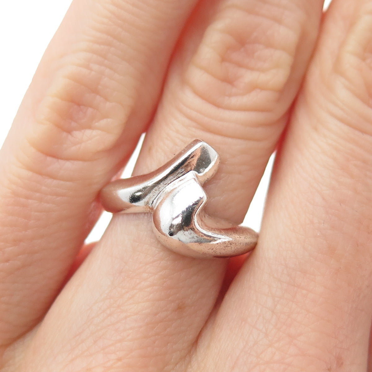 CLYDE DUNEIER CID 925 Sterling Silver Vintage Modernist Ring Size 5.25