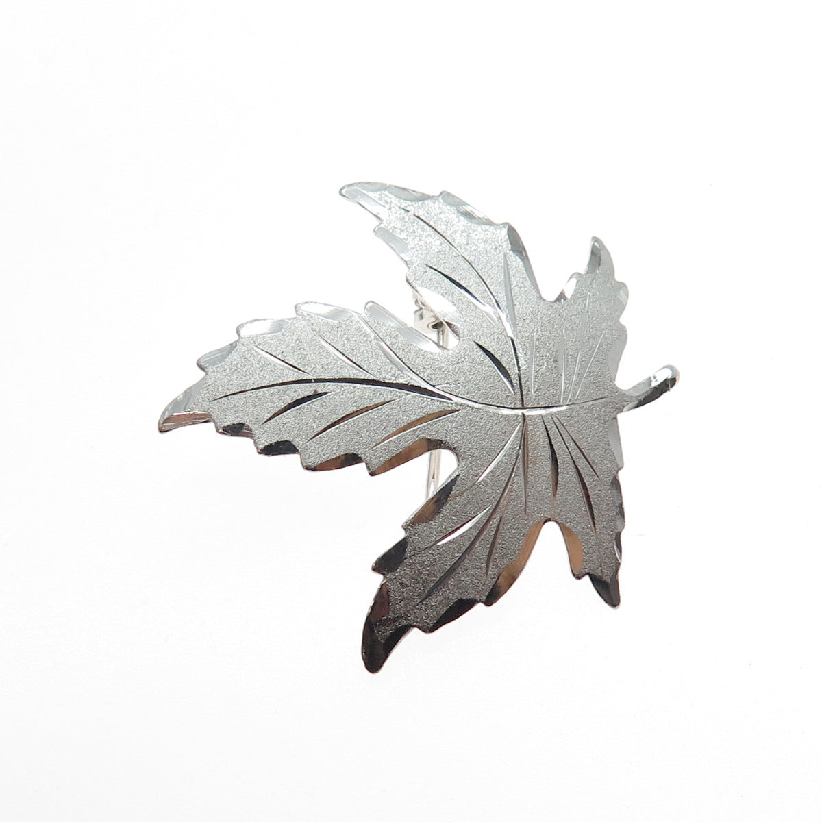 925 Sterling Silver Vintage EMC Maple Leaf Pin Brooch
