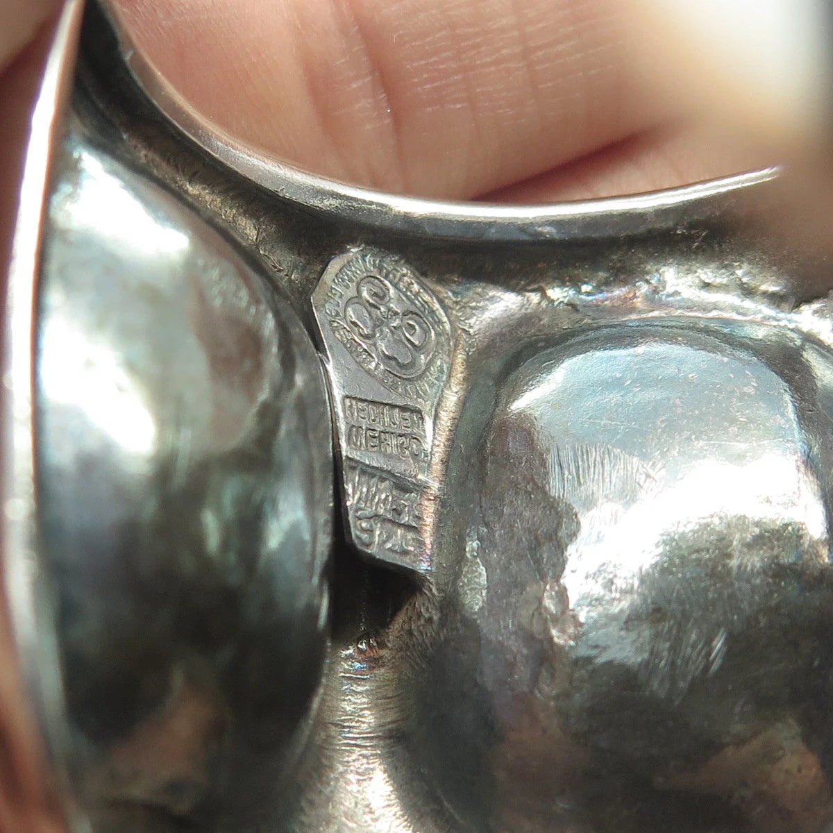 925 Sterling Silver Antique Mexico Los Ballesteros Adjustable Bracelet 5.75"